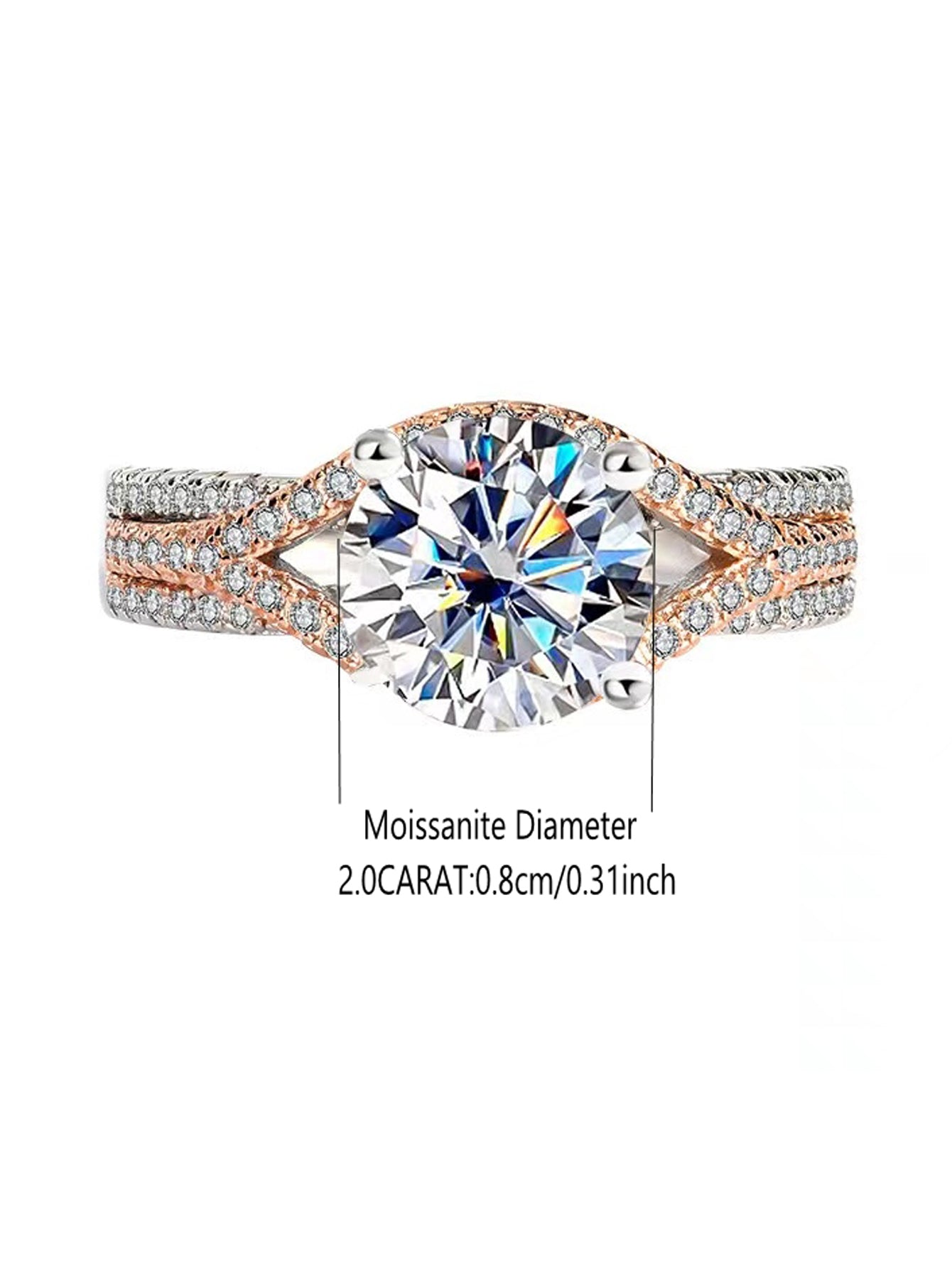 Trendy Moissanite Rings for Women S925 Silver Rings With Certificate