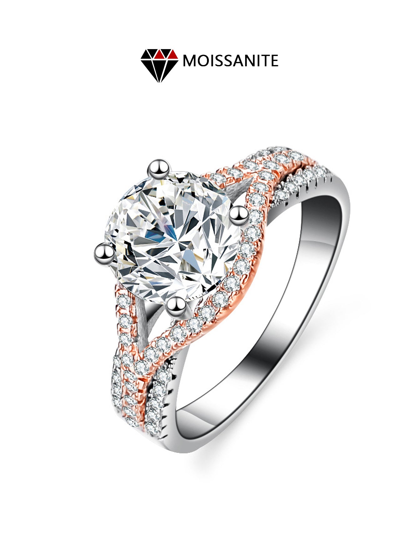 Trendy Moissanite Rings for Women S925 Silver Rings With Certificate