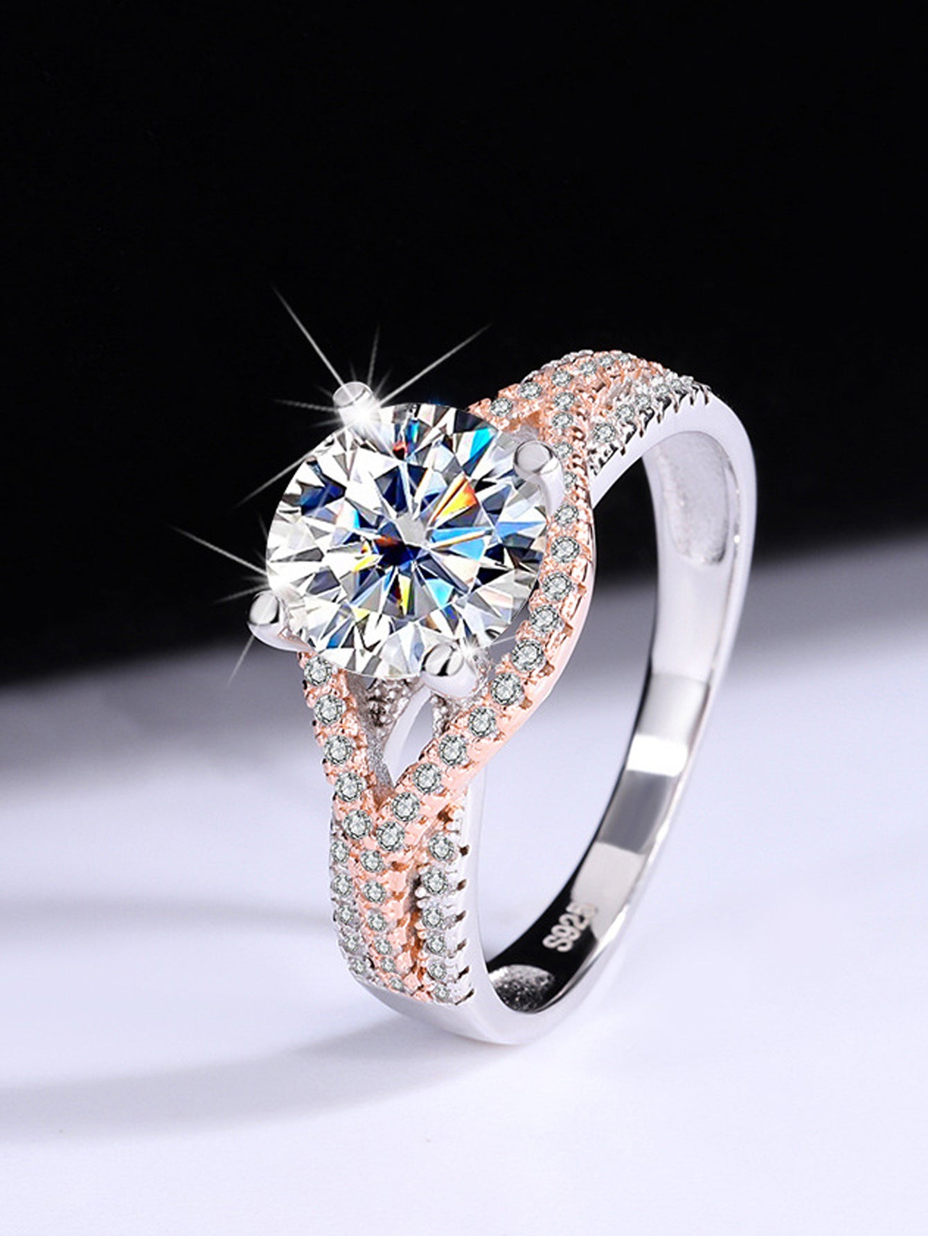 Trendy Moissanite Rings for Women S925 Silver Rings With Certificate