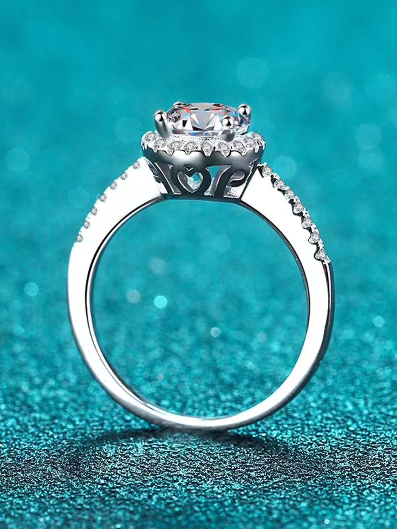 S925 Sterling Silver Moissanite Rings Round Charm Design for Wedding or Engagement Stylish Jewelry