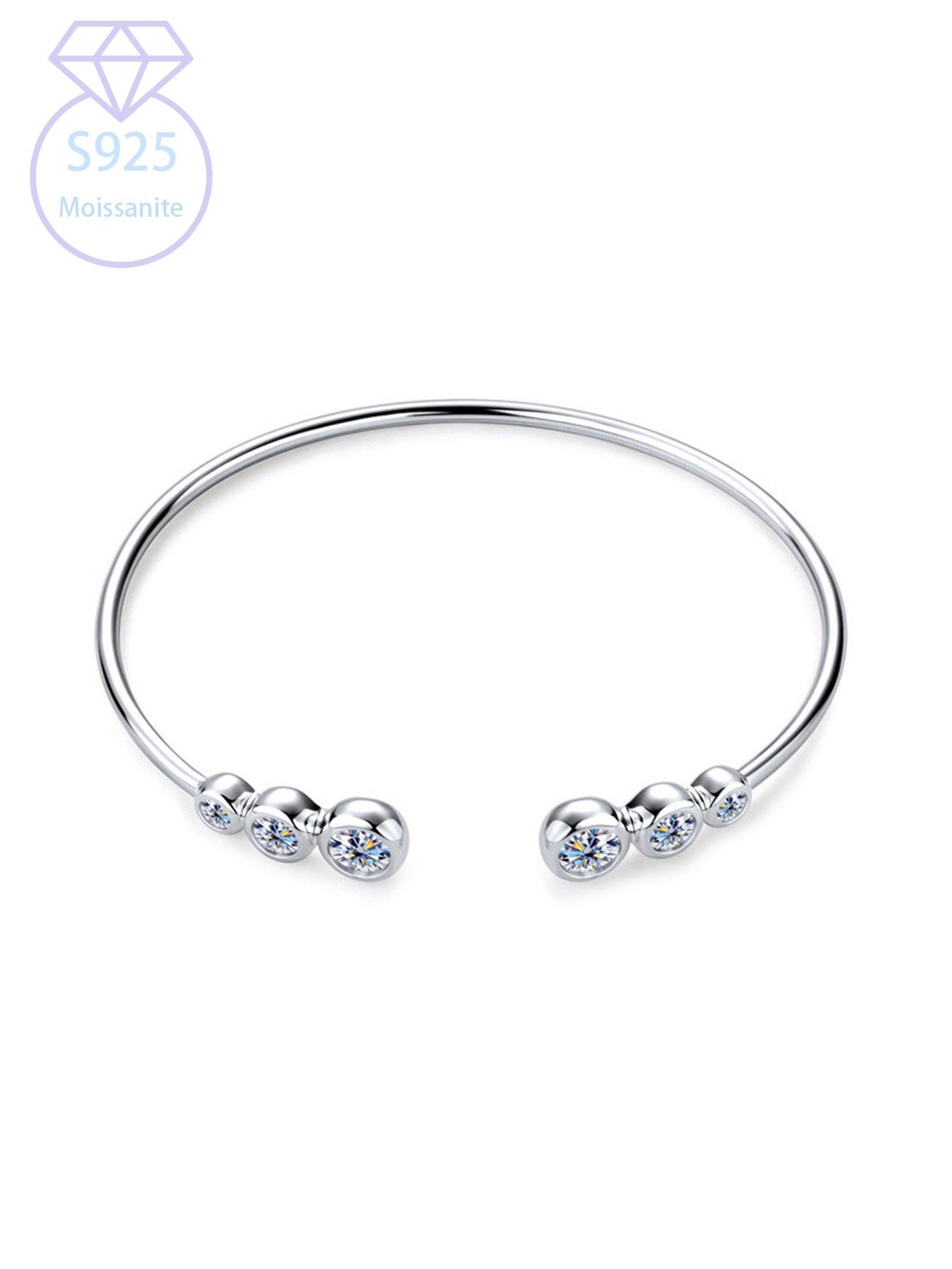 925 Sterling Silver Moissanite Bracelet Timeless Gift