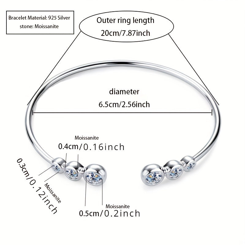 925 Sterling Silver Moissanite Bracelet Timeless Gift