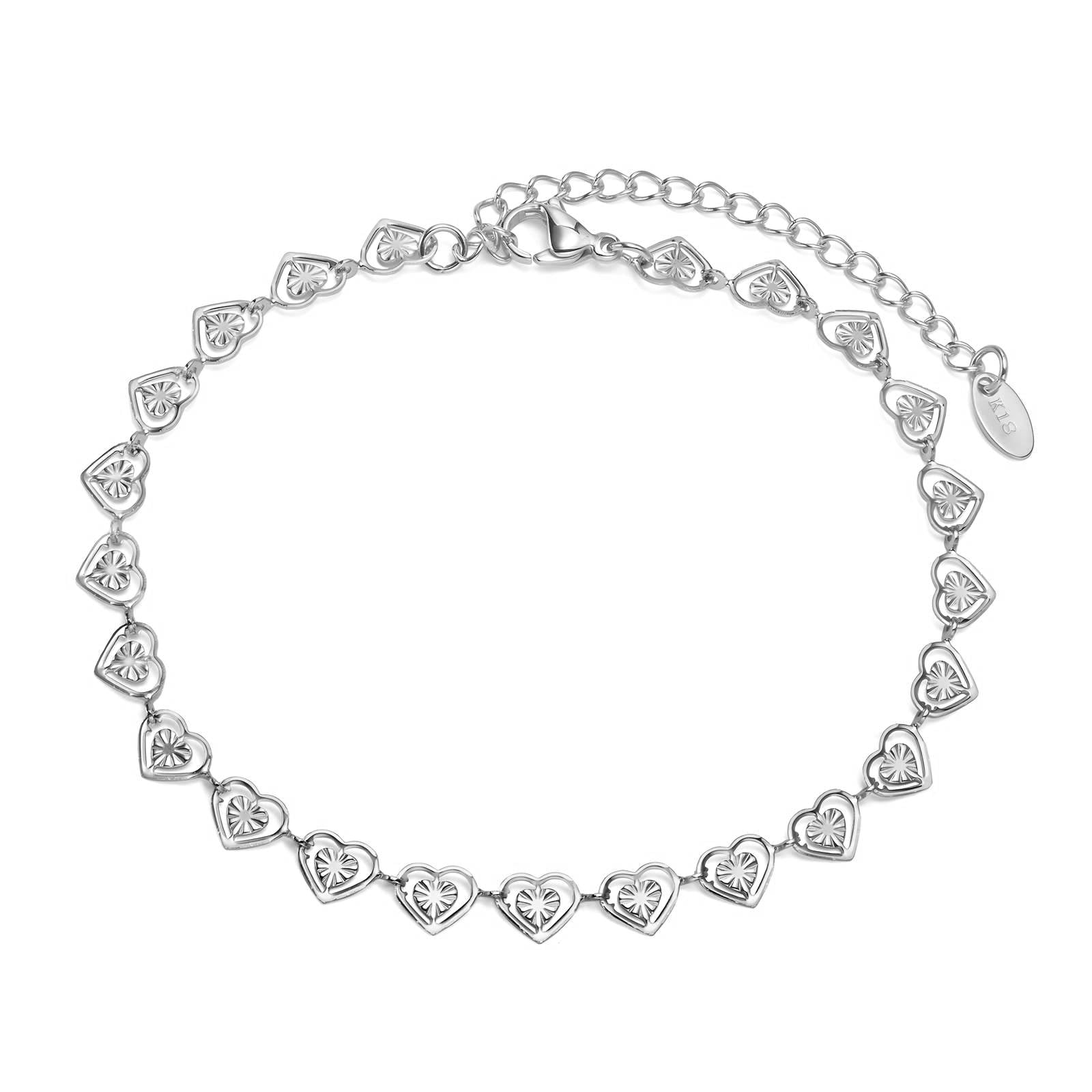 "Hearts" Bracelet, 316 Stainless Steel