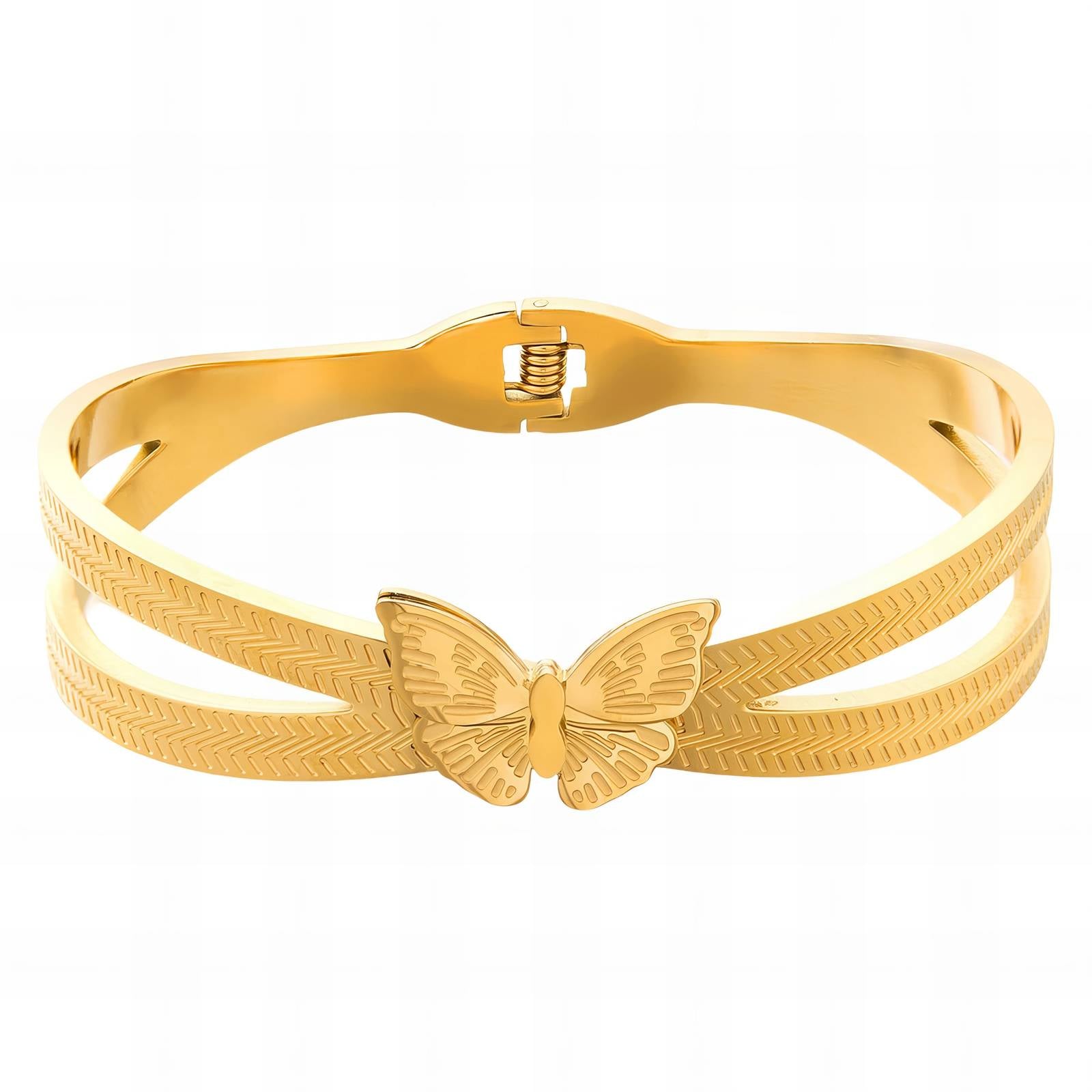 "Butterfly" Bracelet, 18K Gold Plated Steel
