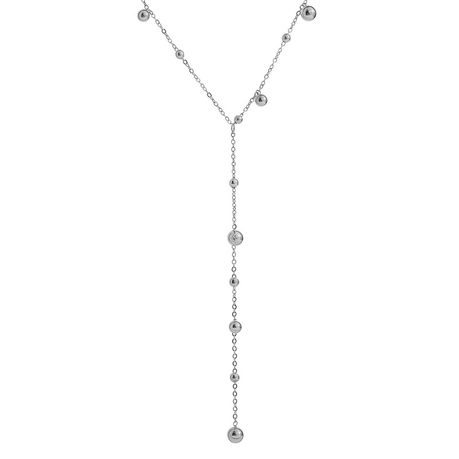 Modern 316 Stainless Steel Bead Drop Necklace – Waterproof & Hypoallergenic