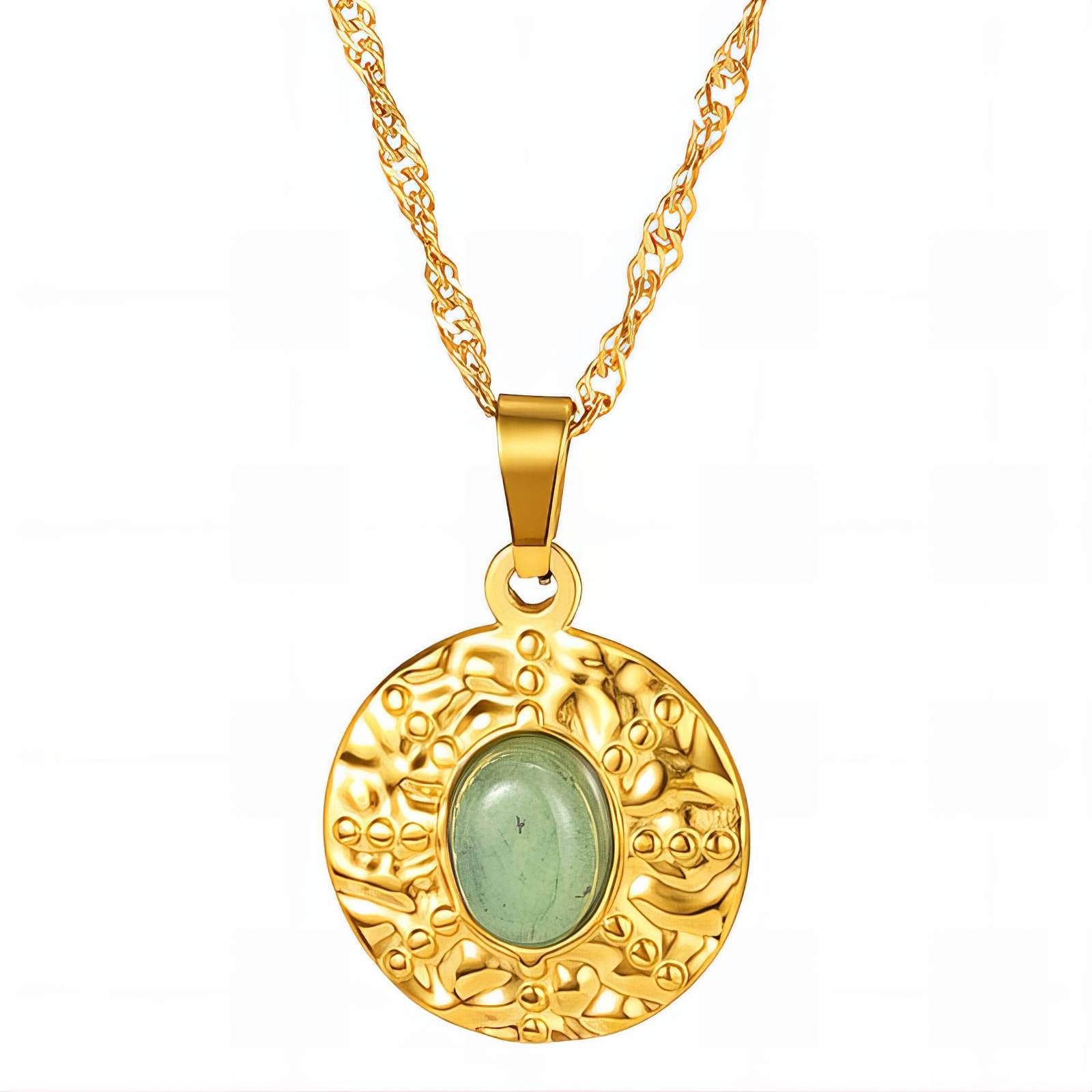 Vintage Medallion Necklace – 316 Stainless Steel Gold-Plated, Waterproof & Hypoallergenic