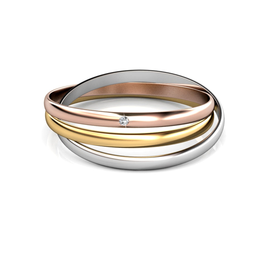 Multi Color 3 Layer Bangle Bracelet Embellished with Swarovski Crystals