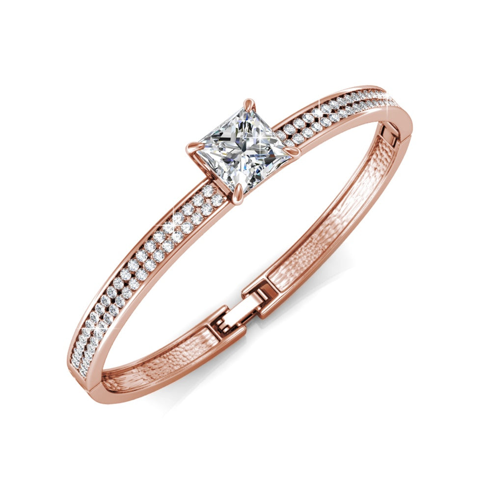 18k Rose Gold/White Gold Plated Bracelet Embellished with Swarovski Crystals