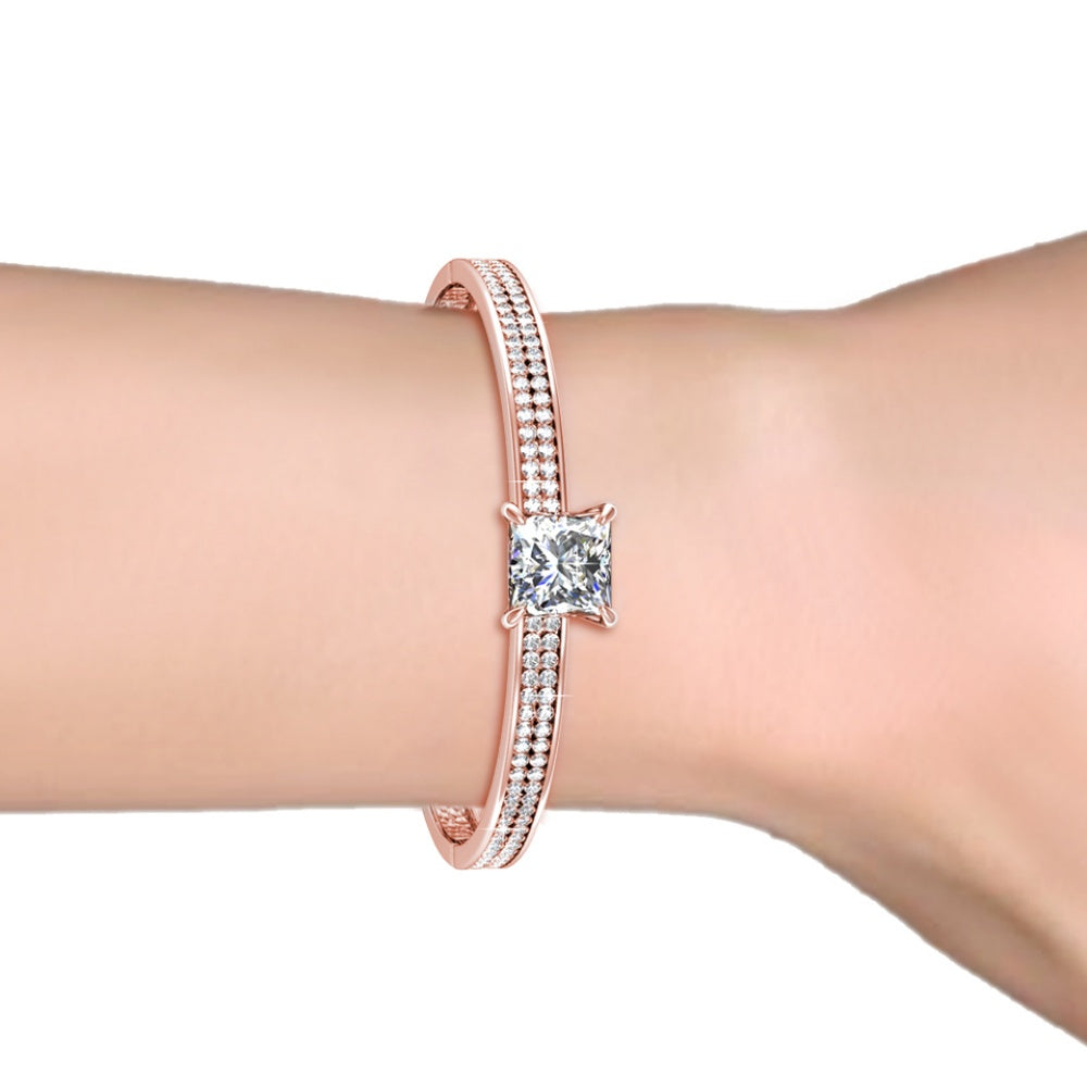 18k Rose Gold/White Gold Plated Bracelet Embellished with Swarovski Crystals
