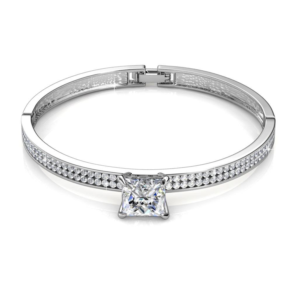 18k Rose Gold/White Gold Plated Bracelet Embellished with Swarovski Crystals