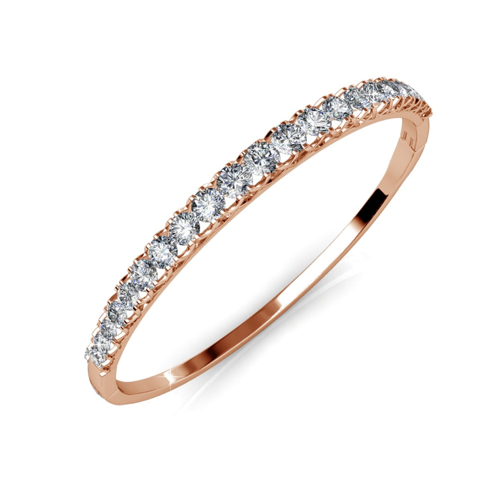 Luxury Circle Tennis Bangle Bracelet Embellished with Swarovski Crystals 925 Sterling Silver