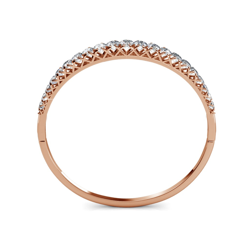 Luxury Circle Tennis Bangle Bracelet Embellished with Swarovski Crystals 925 Sterling Silver