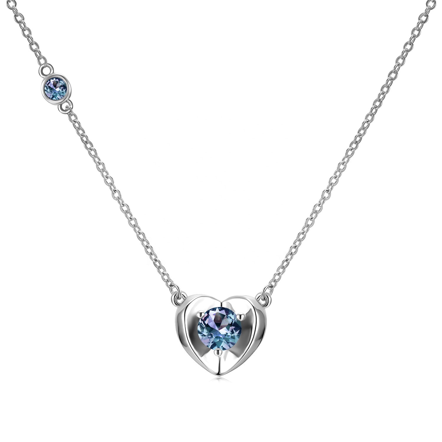 Luxury Delicate Alexandrite Heart Pendant Necklace