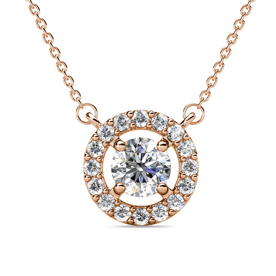 Halo Pendant Vintage Embellished with Swarovski ® Crystals Sparkling Stone Necklace