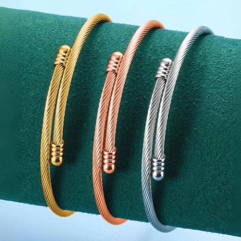 Casual Classic Style Circle Titanium Steel 18K Gold Plated Bangle