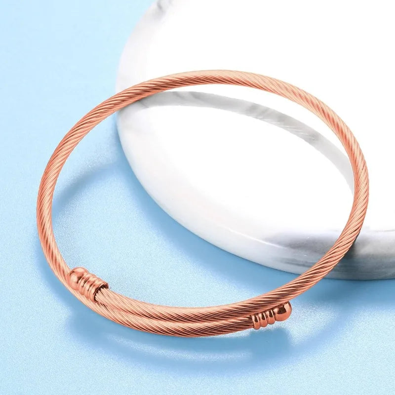 Casual Classic Style Circle Titanium Steel 18K Gold Plated Bangle