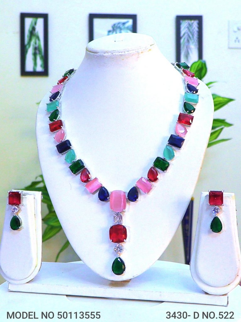 Handcrafted Multi-Color Party Necklace Set