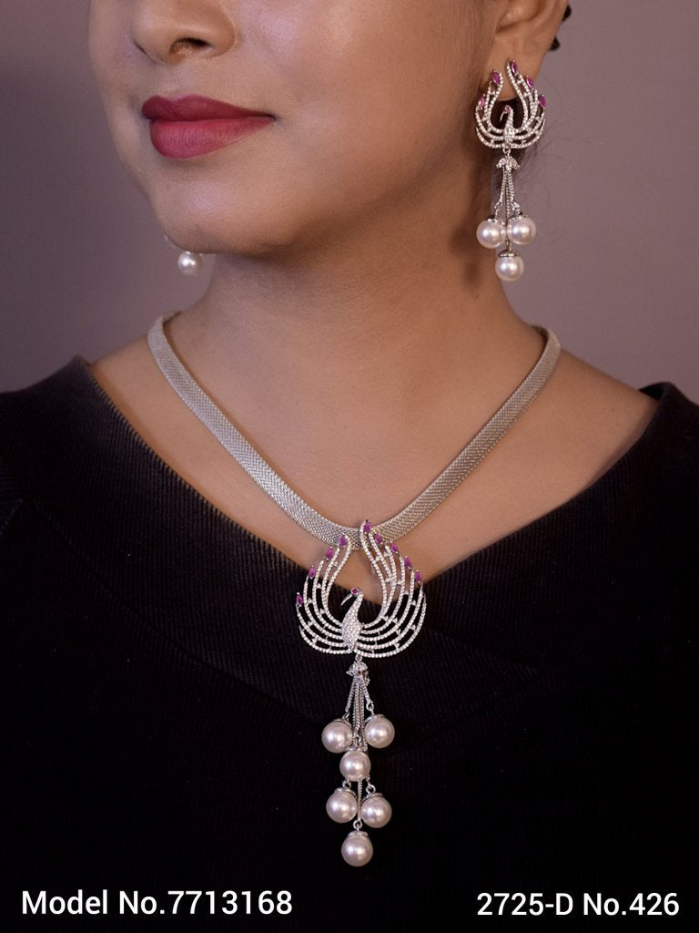 Handcrafted Partwear Cz Pendant Set