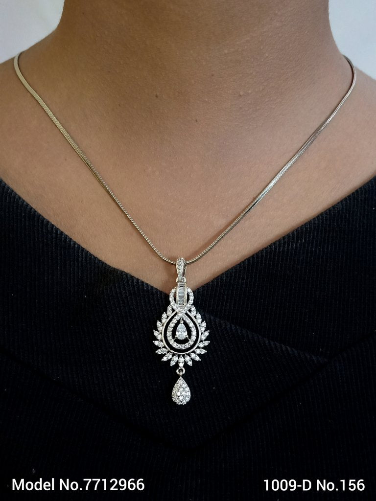 Handcrafted Classic Silver Color Pendant Set
