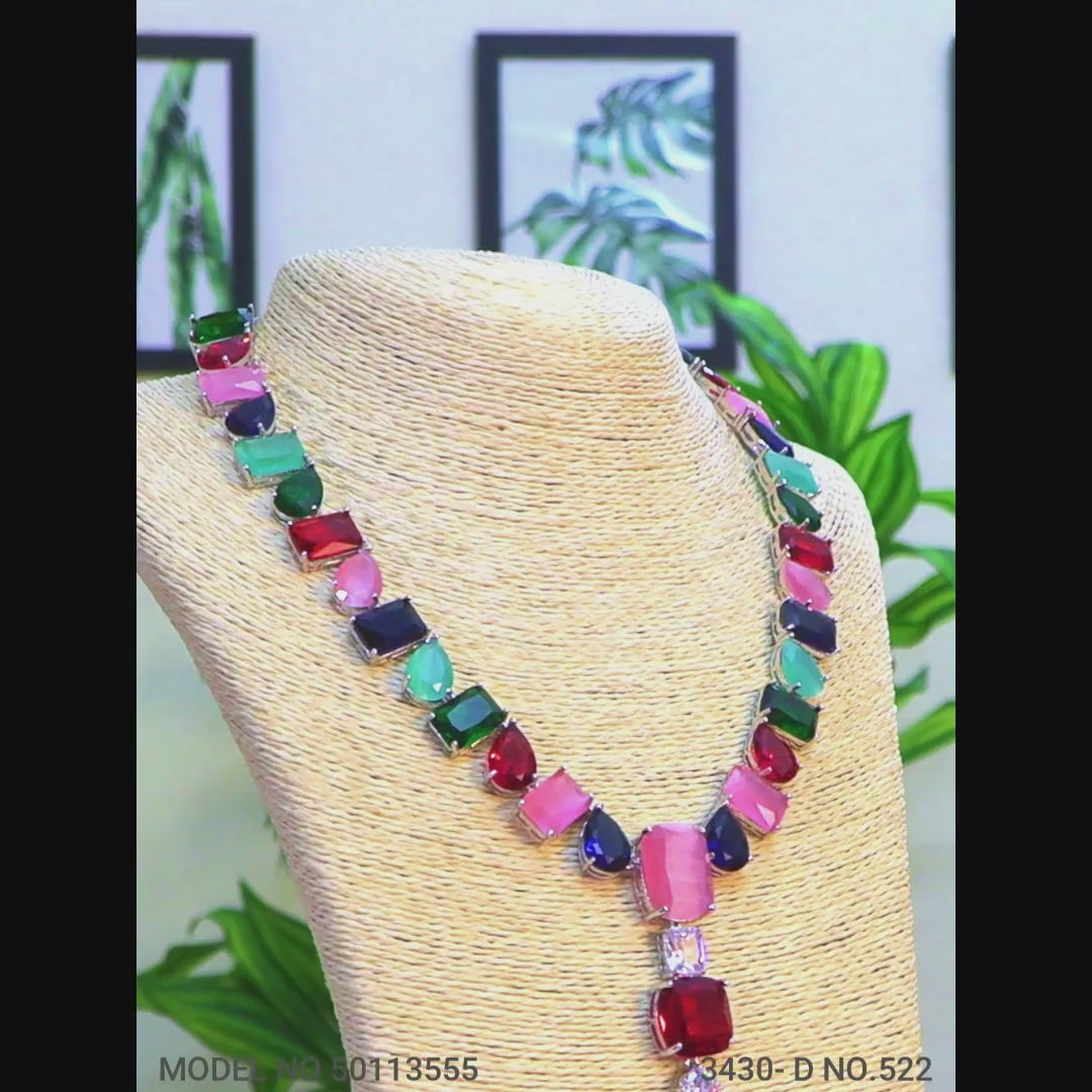 Handcrafted Multi-Color Party Necklace Set