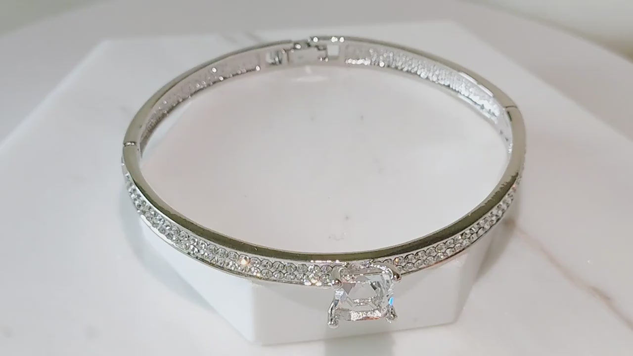 18k Rose Gold/White Gold Plated Bracelet Embellished with Swarovski Crystals