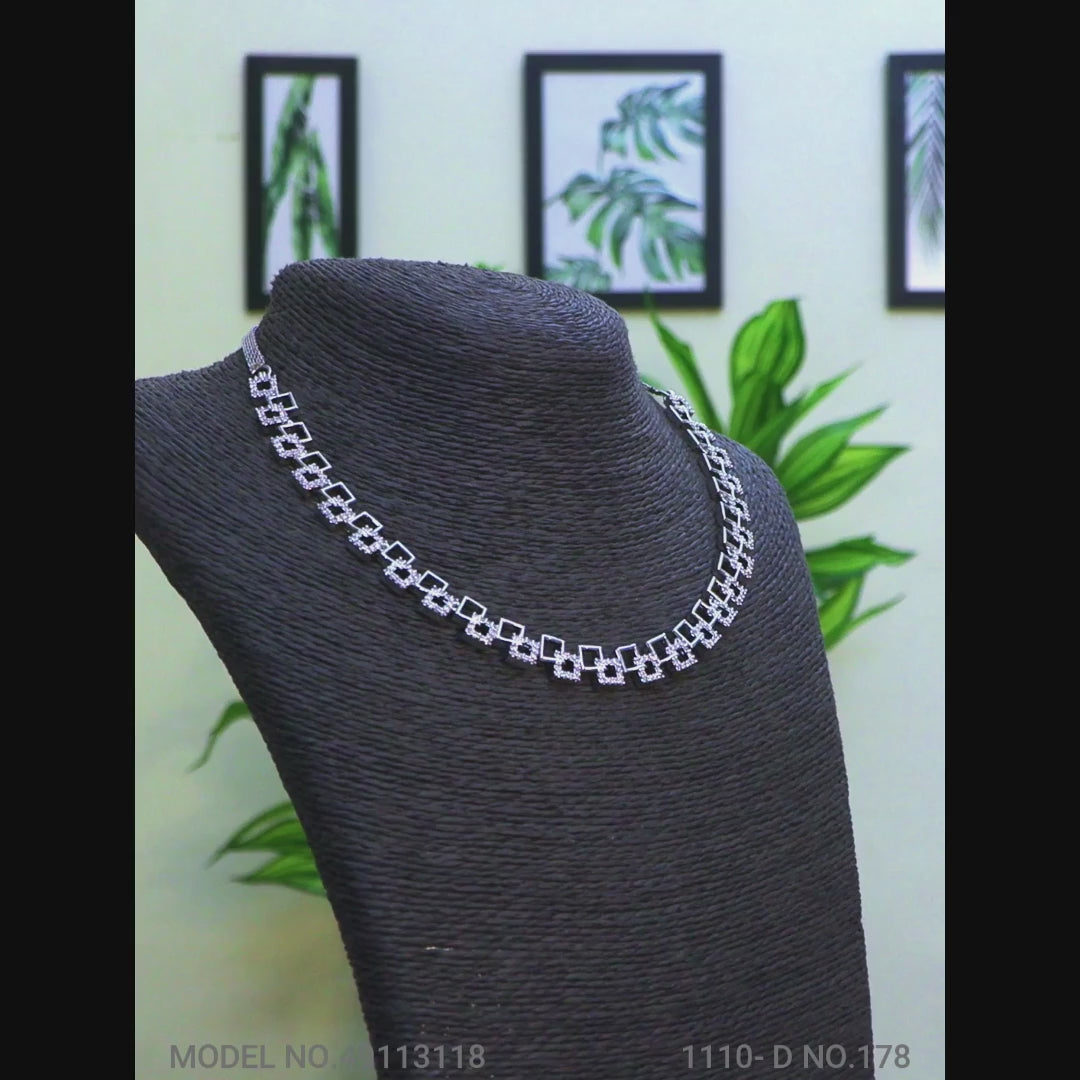 Special Occasion Necklace Set - Silver Colour